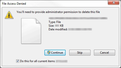 Windows Alert, Confirm Administrator Permission